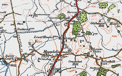 Old map of Winyates Green in 1919