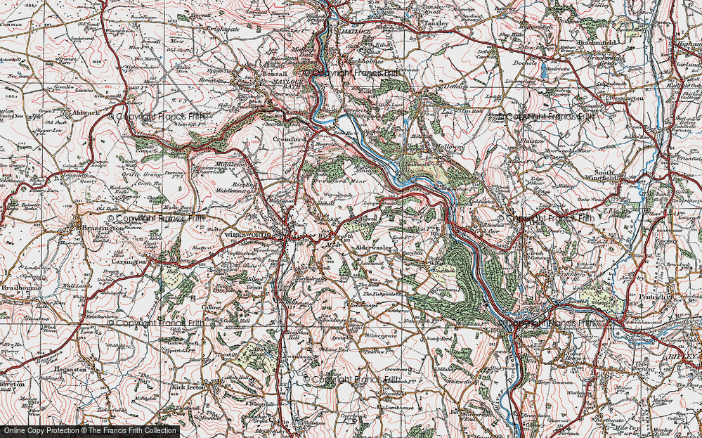 Old Map of Historic Map covering Lanehead in 1923