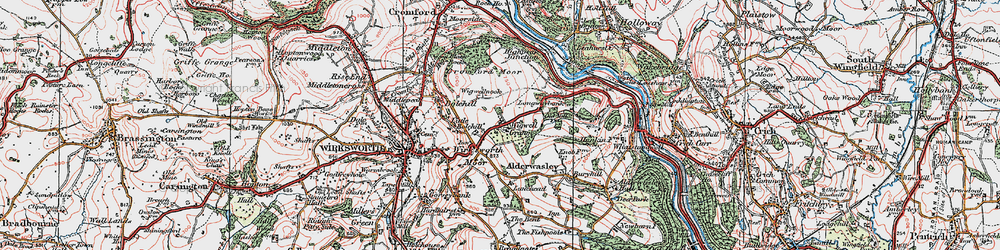Old map of Wirksworth Moor in 1923