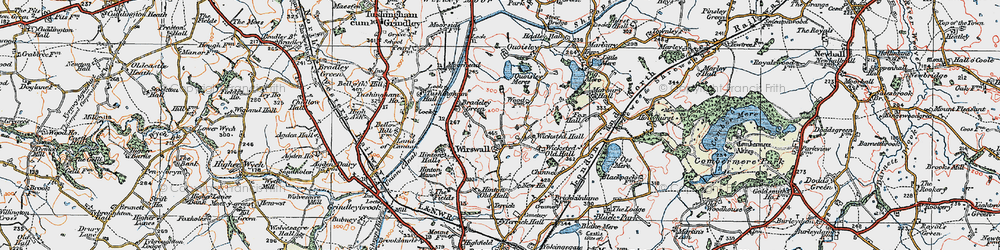 Old map of Wirswall in 1921