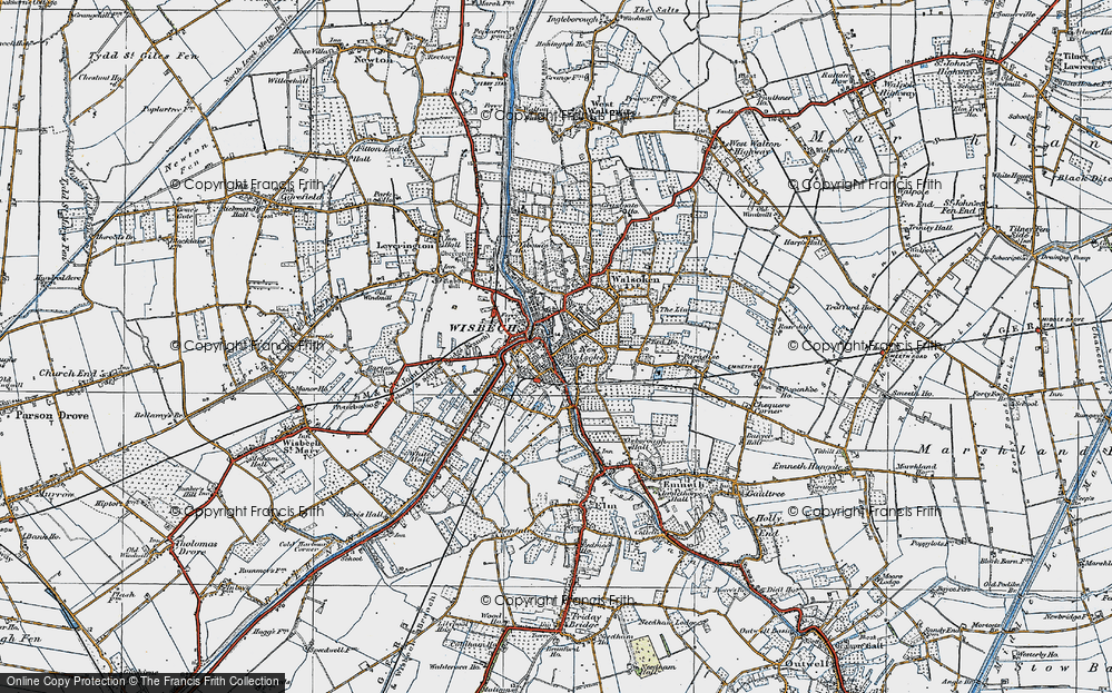 Old Map of Wisbech, 1922 in 1922