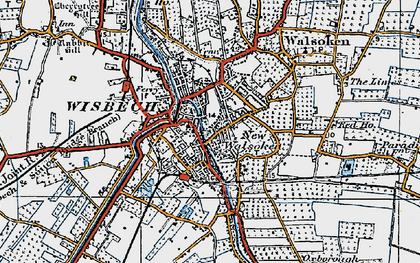Old map of Wisbech in 1922