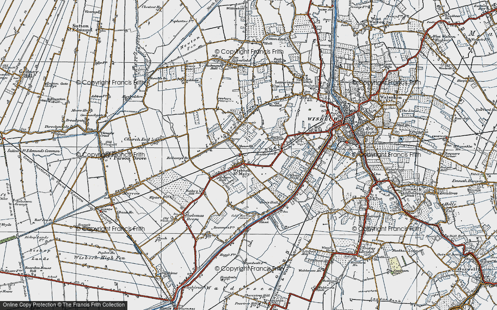Wisbech St Mary 7NW old map Cambs 1903 