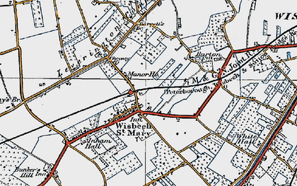 Old map of Leverington Common in 1922