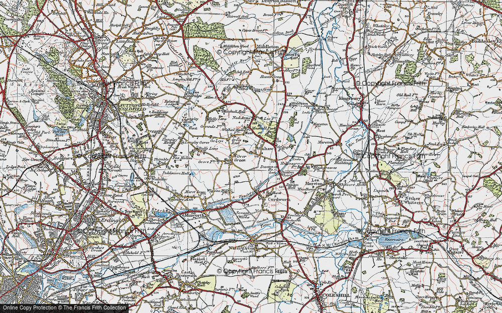 Old Map of Wishaw, 1921 in 1921