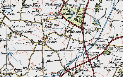 Old map of Wishaw in 1921