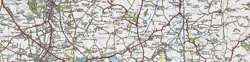 Old map of Wishaw in 1921
