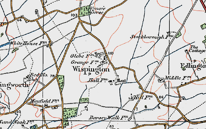 Old map of Wispington in 1923