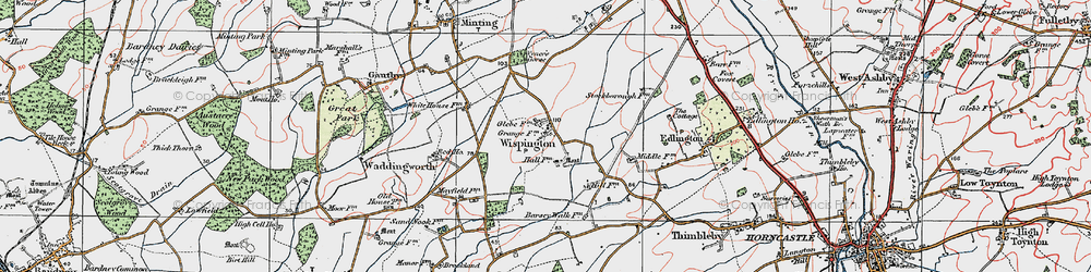 Old map of Wispington in 1923