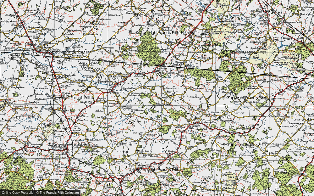 Old Map of Historic Map covering Baylisden in 1921
