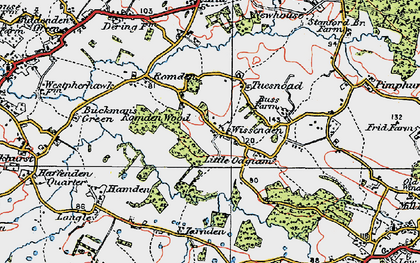 Old map of Wissenden in 1921