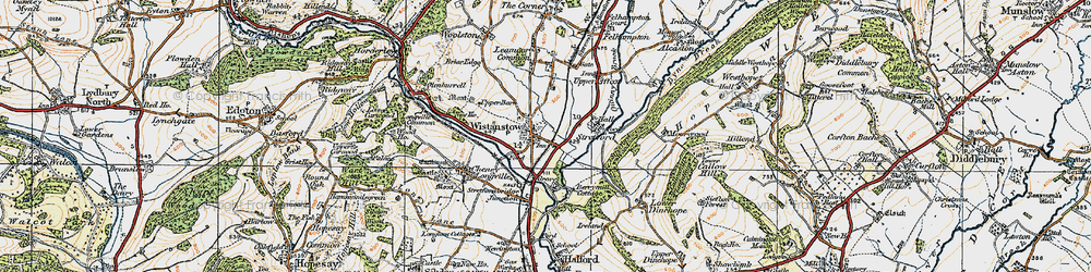 Old map of Wistanstow in 1920