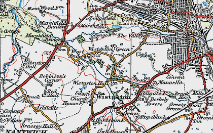 Old map of Wistaston Green in 1923