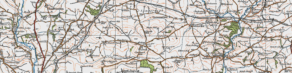 Old map of Wiston in 1922