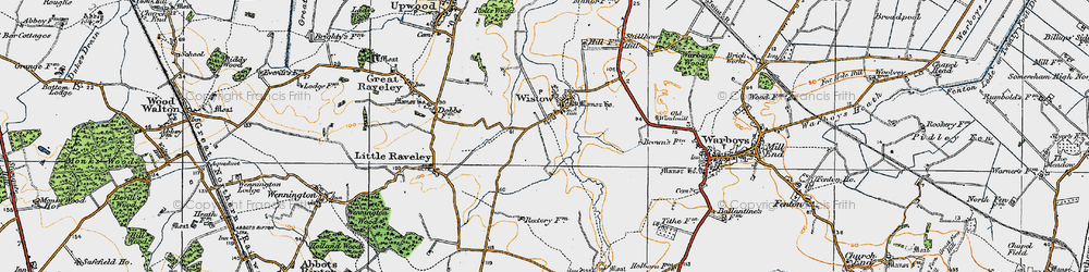Old map of Wistow in 1920