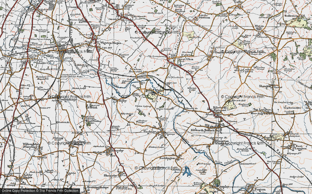Old Map of Wistow, 1921 in 1921