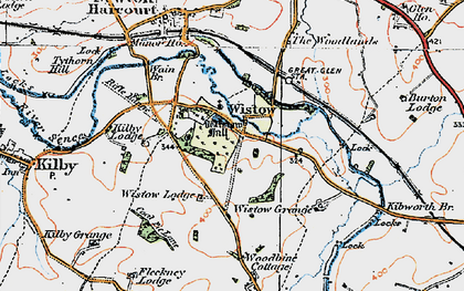Old map of Wistow in 1921