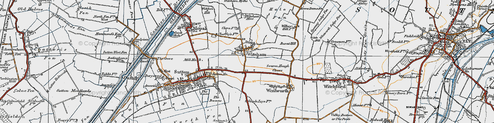 Old map of Witcham in 1920