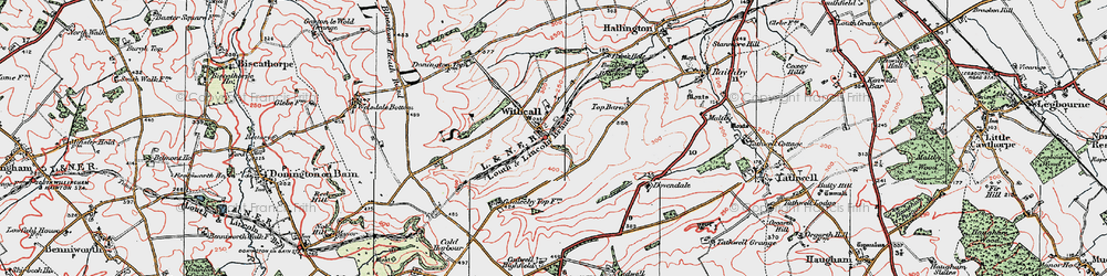 Old map of Withcall Village in 1923
