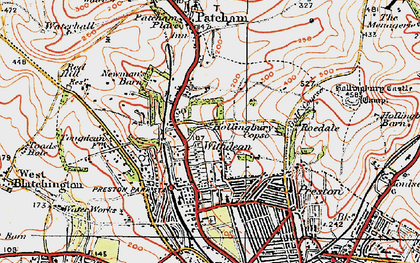 Old map of Withdean in 1920