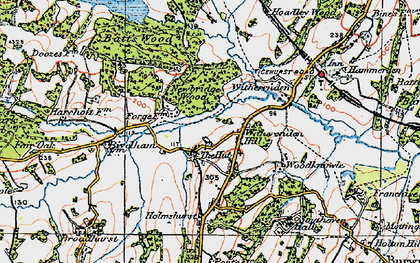 Old map of Witherenden Hill in 1920