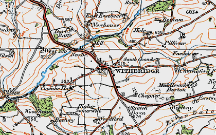 Old map of West Yeo Moor in 1919