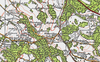 Old map of Witheridge Hill in 1919