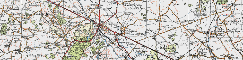 Old map of Witherley in 1921