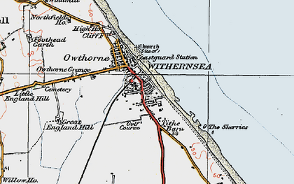 Old map of Withernsea in 1924