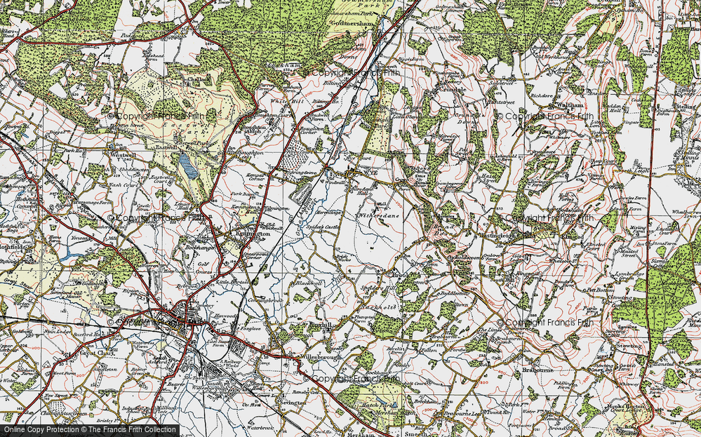 Old Map of Withersdane, 1921 in 1921
