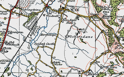 Old map of Withersdane in 1921