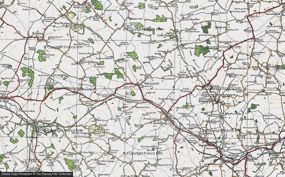 Old Map of Withersfield, 1920 in 1920