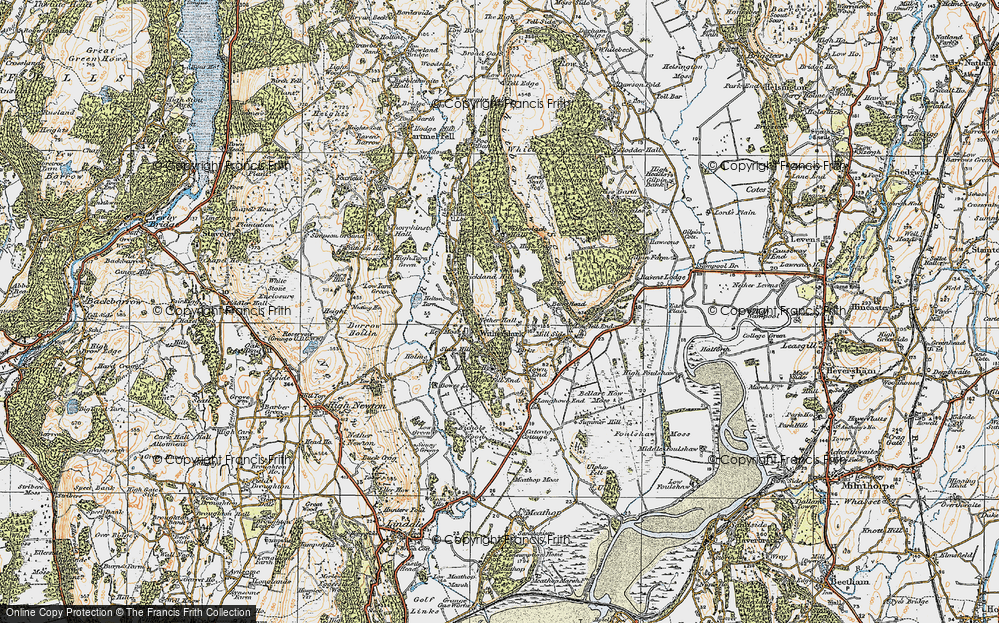 Old Map of Historic Map covering Witherslack Hall (Sch) in 1925