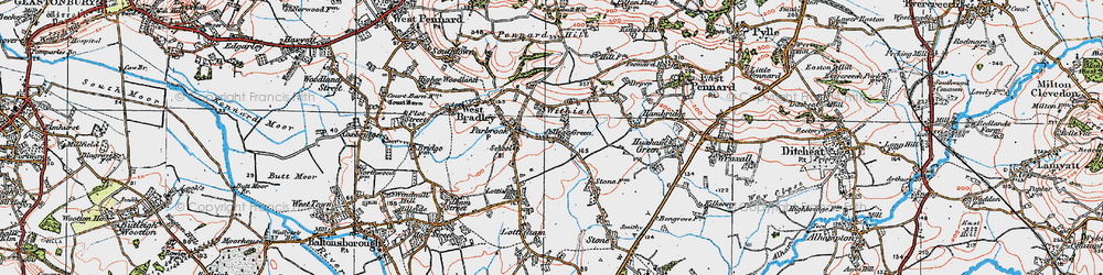 Old map of Withial in 1919