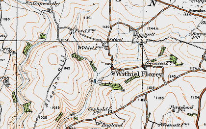 Old map of Withiel Florey in 1919