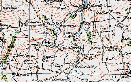 Old map of Withielgoose Mills in 1919