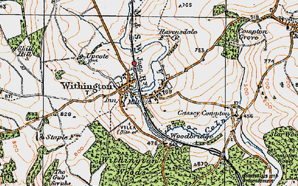 Old map of Withington in 1919