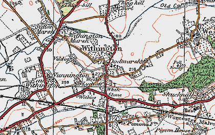 Old map of Withington in 1920