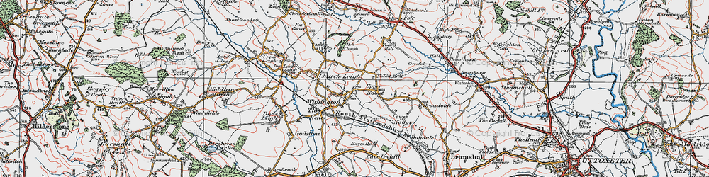 Old map of Withington in 1921