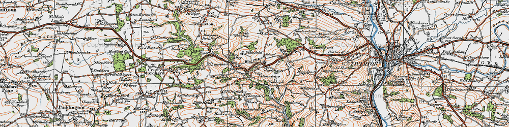 Old map of Withleigh in 1919