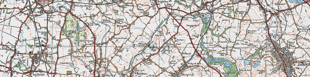 Old map of Leeds and Liverpool Canal in 1924