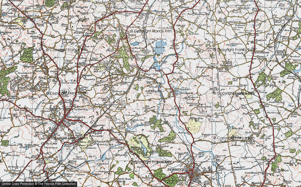 Old Map of Withybed Green, 1919 in 1919
