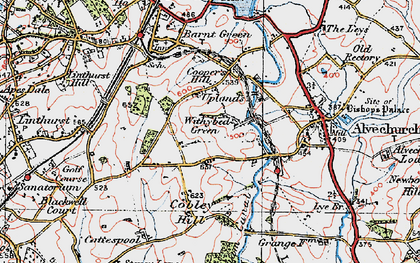 Old map of Withybed Green in 1919