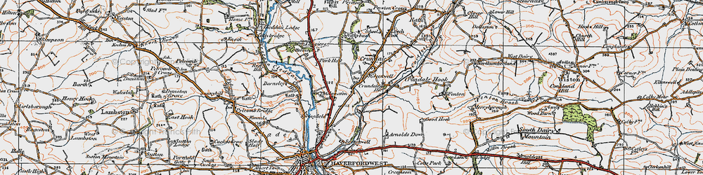 Old map of Withybush in 1922