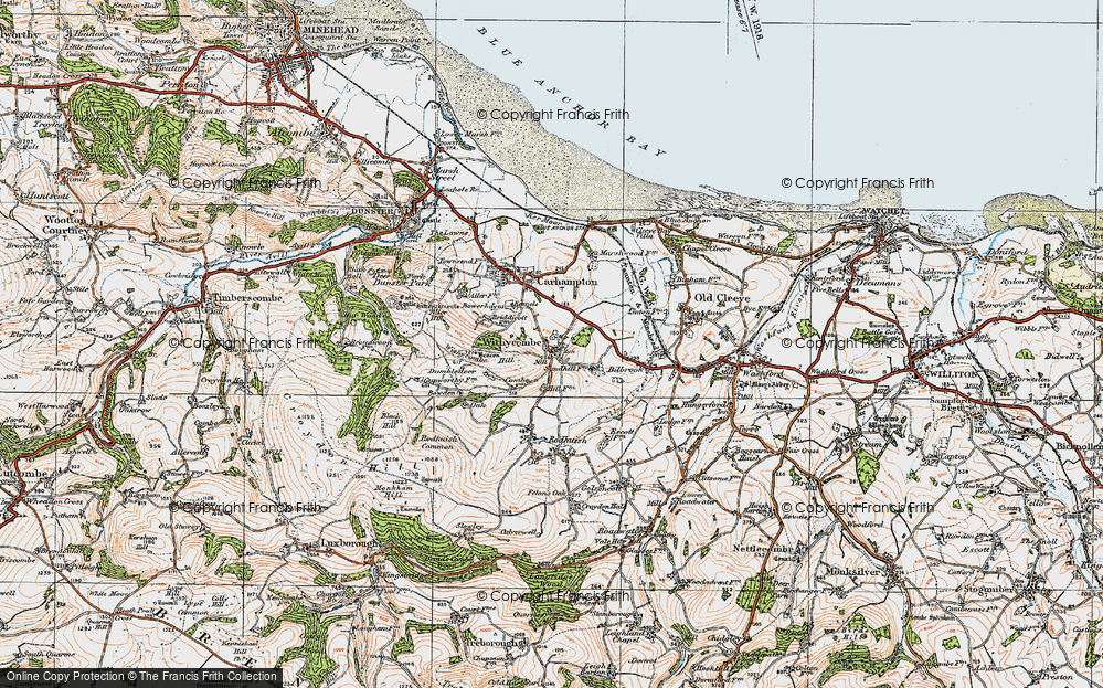 Old Map of Historic Map covering Withycombe Hill in 1919