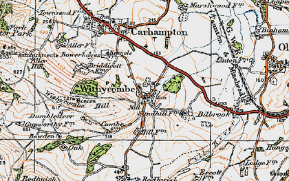 Old map of Withycombe Hill in 1919