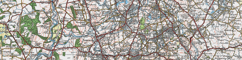 Old map of Withymoor Village in 1921