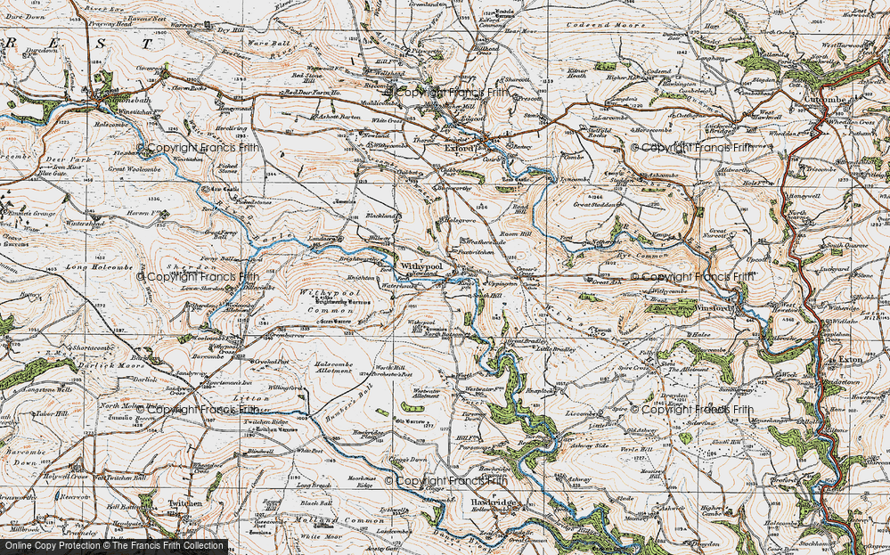 Old Map of Historic Map covering Brightworthy in 1919