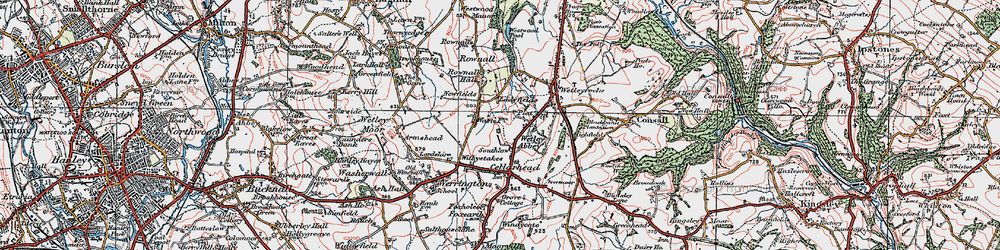 Old map of Withystakes in 1921