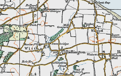 Old map of Witton Bridge in 1922